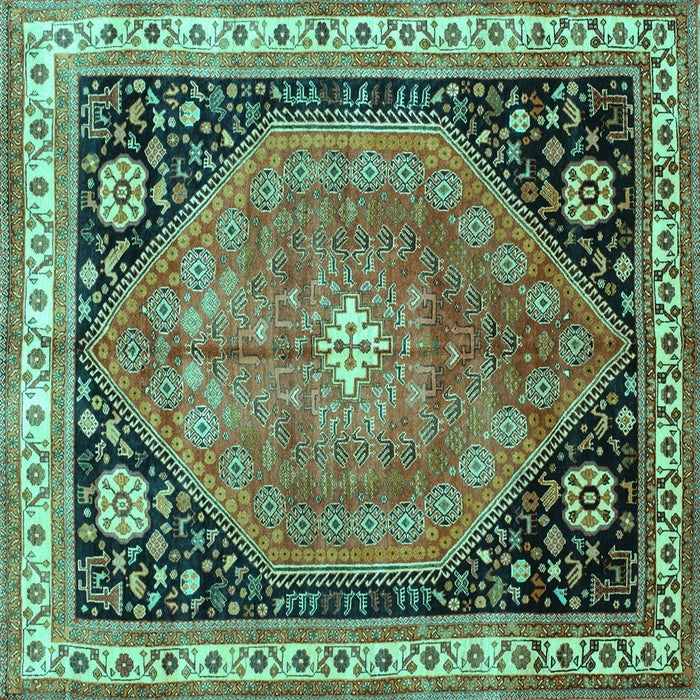 Square Persian Turquoise Traditional Rug, tr33turq