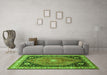 Machine Washable Persian Green Traditional Area Rugs in a Living Room,, wshtr33grn