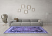 Machine Washable Persian Blue Traditional Rug in a Living Room, wshtr33blu