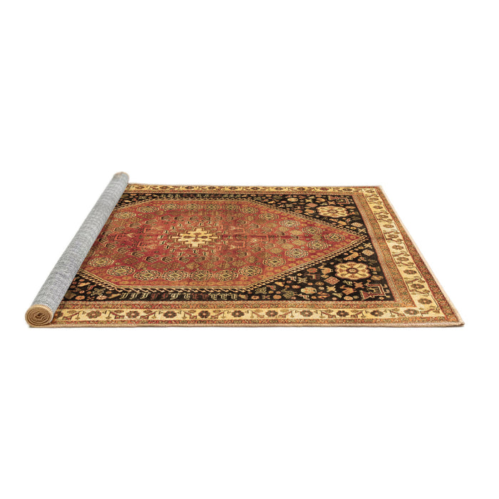 Sideview of Machine Washable Persian Brown Traditional Rug, wshtr33brn
