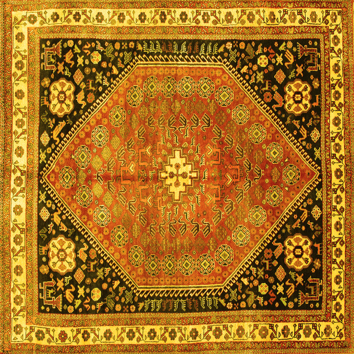 Square Persian Yellow Traditional Rug, tr33yw
