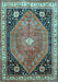 Machine Washable Persian Light Blue Traditional Rug, wshtr33lblu