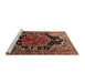 Sideview of Machine Washable Traditional Saffron Red Rug, wshtr340