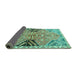 Sideview of Persian Turquoise Traditional Rug, tr3400turq