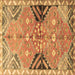 Square Persian Brown Traditional Rug, tr3400brn