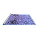 Sideview of Machine Washable Persian Blue Traditional Rug, wshtr3400blu