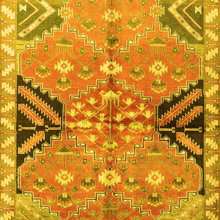 Machine Washable Persian Yellow Traditional Rug, wshtr3400yw
