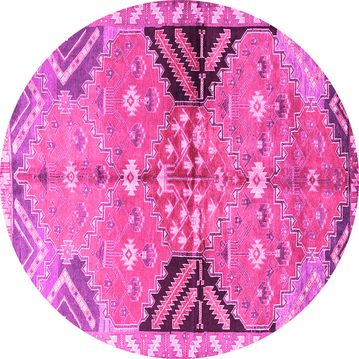 Round Persian Pink Traditional Rug, tr3400pnk