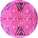 Round Persian Pink Traditional Rug, tr3400pnk