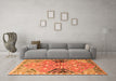 Machine Washable Persian Orange Traditional Area Rugs in a Living Room, wshtr3400org