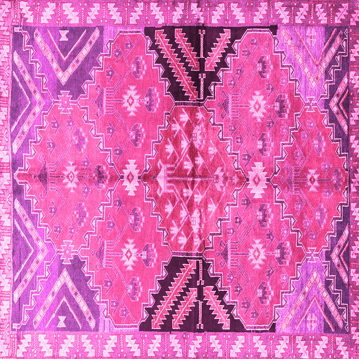 Square Machine Washable Persian Pink Traditional Rug, wshtr3400pnk
