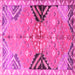 Square Machine Washable Persian Pink Traditional Rug, wshtr3400pnk