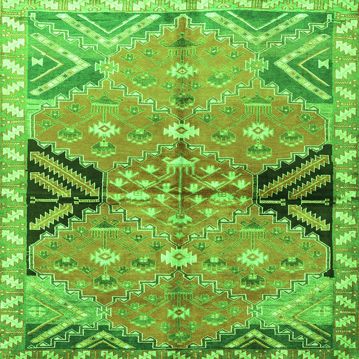 Serging Thickness of Persian Green Traditional Rug, tr3400grn