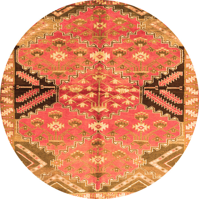 Machine Washable Persian Orange Traditional Area Rugs, wshtr3400org