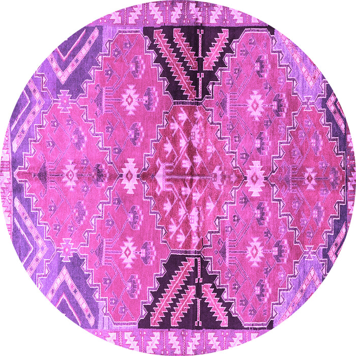 Round Persian Purple Traditional Rug, tr3400pur