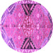 Round Persian Purple Traditional Rug, tr3400pur