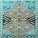 Square Persian Light Blue Traditional Rug, tr3400lblu