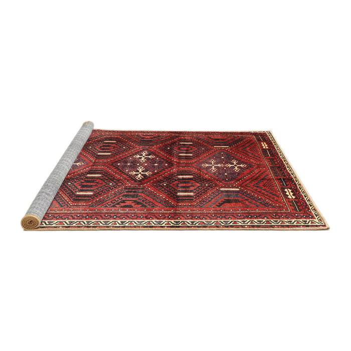 Sideview of Machine Washable Traditional Sienna Brown Rug, wshtr3401