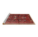 Sideview of Machine Washable Traditional Sienna Brown Rug, wshtr3401