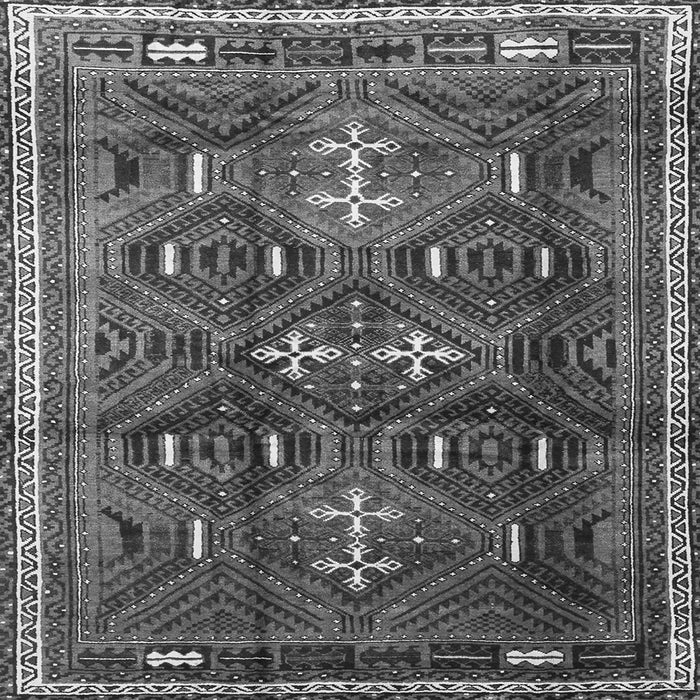 Round Machine Washable Persian Gray Traditional Rug, wshtr3401gry