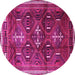 Round Persian Pink Traditional Rug, tr3401pnk