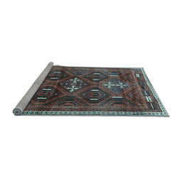 Sideview of Machine Washable Persian Light Blue Traditional Rug, wshtr3401lblu