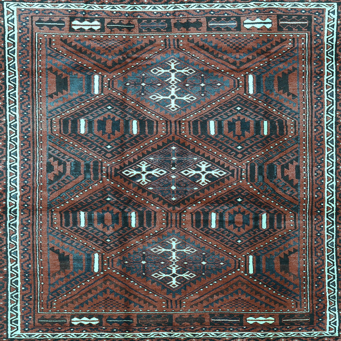 Square Machine Washable Persian Light Blue Traditional Rug, wshtr3401lblu