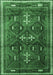 Machine Washable Persian Emerald Green Traditional Area Rugs, wshtr3401emgrn