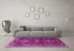 Machine Washable Persian Purple Traditional Area Rugs in a Living Room, wshtr3401pur