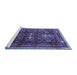 Sideview of Machine Washable Persian Blue Traditional Rug, wshtr3401blu