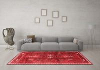 Machine Washable Persian Red Traditional Rug, wshtr3401red