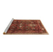 Sideview of Machine Washable Persian Brown Traditional Rug, wshtr3401brn