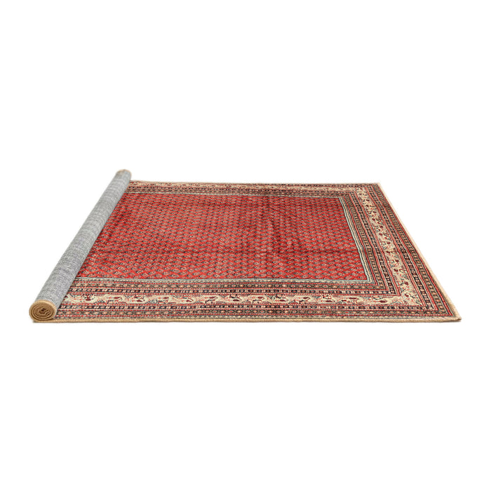 Sideview of Machine Washable Traditional Red Rug, wshtr3402