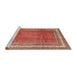 Sideview of Machine Washable Traditional Red Rug, wshtr3402