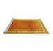 Sideview of Machine Washable Persian Yellow Traditional Rug, wshtr3402yw