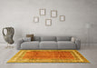 Machine Washable Persian Yellow Traditional Rug in a Living Room, wshtr3402yw