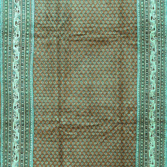 Machine Washable Persian Turquoise Traditional Area Rugs, wshtr3402turq