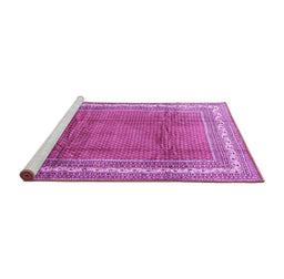 Sideview of Machine Washable Persian Purple Traditional Area Rugs, wshtr3402pur