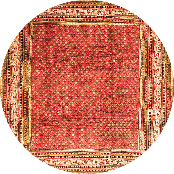 Machine Washable Persian Orange Traditional Area Rugs, wshtr3402org