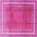 Square Machine Washable Persian Pink Traditional Rug, wshtr3402pnk