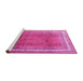 Sideview of Machine Washable Persian Pink Traditional Rug, wshtr3402pnk