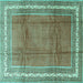 Square Persian Turquoise Traditional Rug, tr3402turq