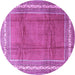 Round Persian Purple Traditional Rug, tr3402pur
