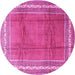 Round Persian Pink Traditional Rug, tr3402pnk
