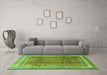 Machine Washable Persian Green Traditional Area Rugs in a Living Room,, wshtr3402grn