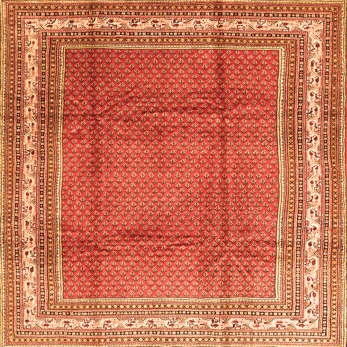 Serging Thickness of Persian Orange Traditional Rug, tr3402org