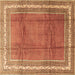 Square Persian Brown Traditional Rug, tr3402brn