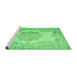 Sideview of Machine Washable Persian Emerald Green Traditional Area Rugs, wshtr3403emgrn