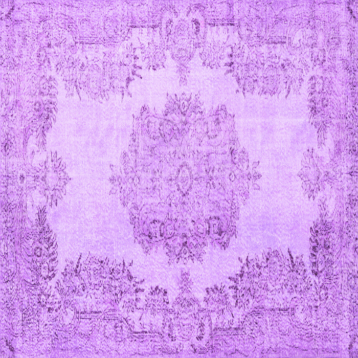 Square Machine Washable Persian Purple Traditional Area Rugs, wshtr3403pur