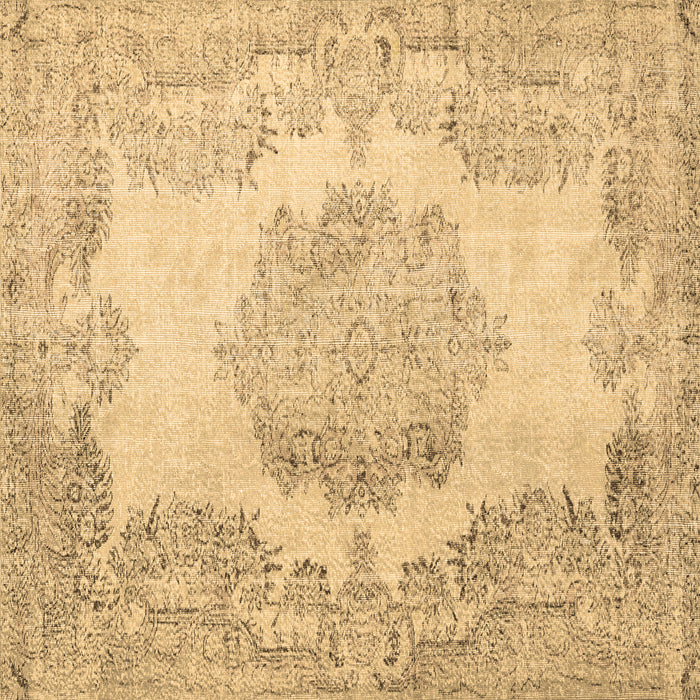Square Persian Brown Traditional Rug, tr3403brn